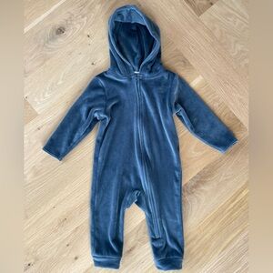 Velour Hooded Baby Coverall